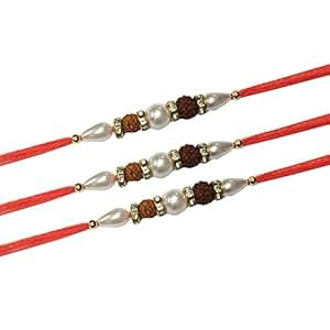 Amazon.com: WhopperIndia Set of Three Rakhi, Two Rudraksha