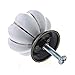 8 Pack Pumpkin Ceramic Cabinet Kitchen Drawer Door Pull Knobs White Handles 40mm By YUYIKES