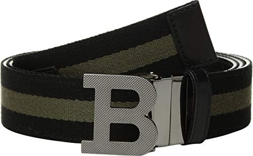 Bally Men's B Buckle Fixed/Reversible Belt Black/Fango 40