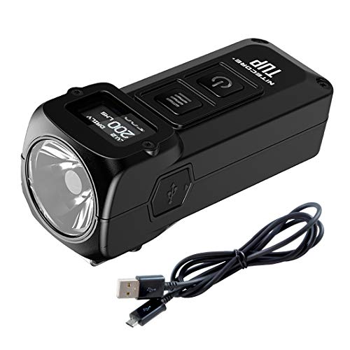 NITECORE TUP 1000 Lumen Rechargeable EDC Flashlight with Digital Display and LumenTac Charging Cable (Black)