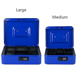 KYODOLED Large Cash Box with Combination Lock,Safe