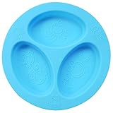 oogaa Silicone Baby and Toddler Divided Plate - Blue