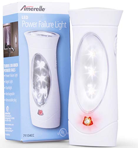 Amerelle Emergency Lights For Home by Amertac, 5 Pack - Plug-In Emergency Preparedness Power Failure Light and Flashlight, Automatically Lights When the Power Fails - Portable, Rechargeable - 71134CC (Best Lights For Home)