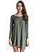 Match Women's Long Sleeve Casual Irregular Loose T-Shirt Dress
