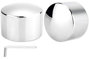 KICRY Front Axle Nut Covers CNC Black Chrome Caps Compatible with Harley Davidson Touring Trike Dyna Softail VRSC XG XL (A-Chrome)
