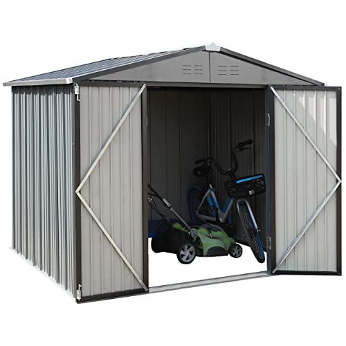 VEIKOU Outdoor Storage Shed with Thickened Galvanized Steel, 7x11 FT