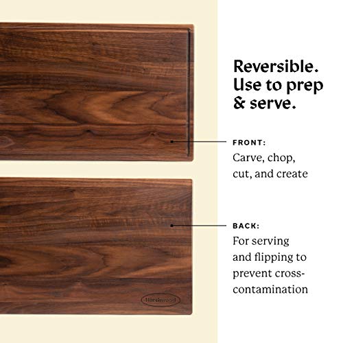 image for Wood Cutting Board with Juice Groove | Genuine Härthwood Walnut Large