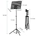 Moukey Sheet Music Stand MMS-2 Portable Travel Metal Adjustable Folding Music Stand With Stand Light Carrying Bag Black