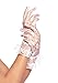 Leg Avenue Women's Lace Wrist Length Ruffle Gloves, White, One Size
