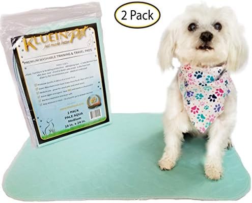 Kluein Pet Washable Dog Pee Pads, Absorbent Waterproof Reusable Puppy Pads, 2-Pack 18 x 24 inch, Pet Food Mat, Dog Crate Mat, Cat Mat, Potty Training, Travel