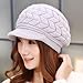 Cuca Dunna Winter Cap Women Knitted Hats Girl Fashion Slouchy Wool Beanie Ski Berets Hat with visor Snapback Caps, Grey