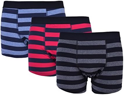 Men's Cotton Boxer Briefs Pack Multiple Colors and Styles Underwear M-XXL (X-Large, Red/Grey/Denim Blue)