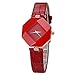 yunanwa 5 Pack Women Ladies Watches Quartz Wristwatch Leather/Mesh Brand Wholesale Prism Watch (Style 1:5pcs Leather Brand)