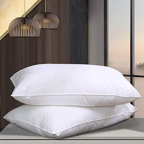 Cosydown Goose Down Alternative Pillows （2 Pack,Queen Soft） 100% Egyptian Cotton with Microfiber Filling Sleep Pillow,Washable