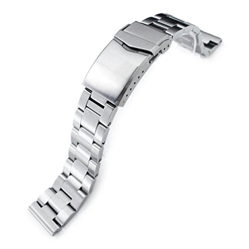 20mm Super Oyster 316L Stainless Steel Watch Bracelet Straight End, V-Clasp Brushed