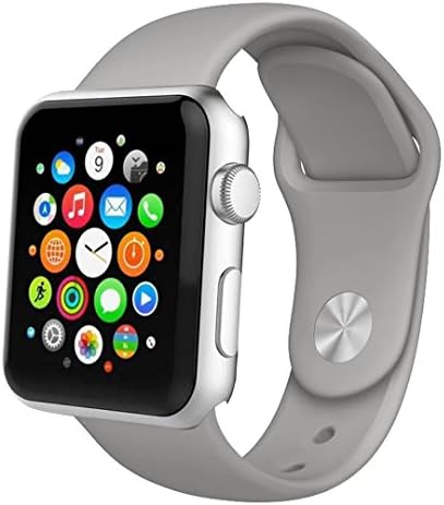 Vonli Apple Watch Soft Silicone Replacement Watch Band for Apple Watch Series 3, Series 2, Series 1, Sports &amp; Edition for 42mm and 38mm sizes, Concrete Watch Band for Apple Watch, 42mm (S/M)
