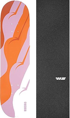 Primitive Skateboarding Carlos Ribeiro Butts Skateboard Deck - 8.1" x 31.5" with Jessup WS Die-Cut Griptape - Bundle of 2 items