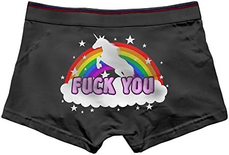 YssZcs Men Unicorn Rainbow Fck You Amazing Underwear Black XL