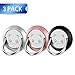 Cell Phone Ring Holder, 3Pack Panda Phone Stand Smartphone Finger Grip Metal Loop Adjustable Mobile Kickstand for Magnetic Car Mount iPhone Samsung Galaxy Pop Hand Desk Iring Black Rose Gold Silver