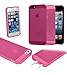 iPhone 5c case; BleuReign(TM) Soft Silicone Gel Transparent Rubber Phone Case Cover with Protected Ports For iPhone 5C PINK