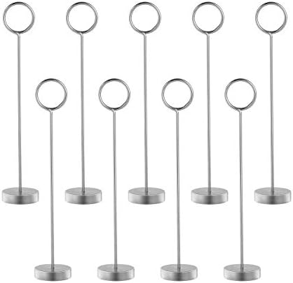 Volla Place Card Holders Wire Table Number Holder Stand 8 Inch Memo Clip for Photo Card Picture Note - 9pcs (Sliver 20cm)
