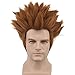 yuehong Short Orange Spiky Wig Anime Cosplay Brown Wig for Men Heat Resistant Synthetic Fibers Soft Durable Breathable Costume Hair