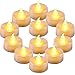 Homemory LED Tea Lights Flickering, Long Lasting Battery Tea Light Candles for Home Decor and Seasonal Celebration (Amber Yellow)