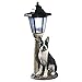 Bits and Pieces - Solar Dog Lantern-Solar Powered Garden Lantern - Resin Dog Sculpture with LED Light (Boston Terrier) - 13.5