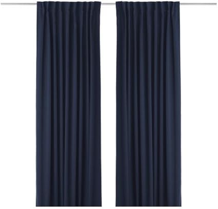 Ikea Werna Blackout Curtains 1 Pair Dark Blue 145x300 Cm