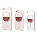 Rihan 3D Design Flowing Liquid Red Wine Glass Design Transparent Plastic Case for iPhone 7 iPhone 8 (Wine Glass)