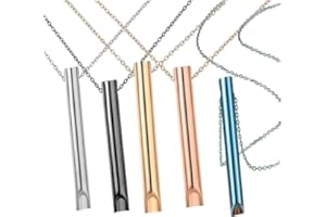 ERMOPATRY Aerosolry Breathlace,Stainless Steel Mindful Breathing Necklace,Breathlace Necklace Quit Smoking,Stress Relief Mindful Meditation Breathing Necklace,for Men Women Anxiety Relief (5pcs)