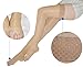 BriteLeafs Sheer Compression Stockings Thigh High 20-30 mmHg, Firm Support, Open Toe, Stay-Up Silicone Band (Large, Beige)