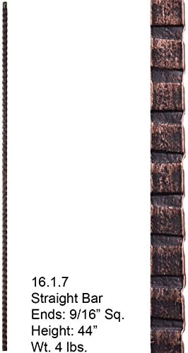 Oil Rubbed Bronze 16.1.7 Straight Gothic Hammered Bar Iron Baluster for Staircase Remodel , Box of 5