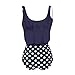 Women Ruffle Flounce Swimsuit, Leadmall Tankini Tank Two Piece Swimwear with High Waist Bottom Bathing Suit (XL, Navy)thumb 4