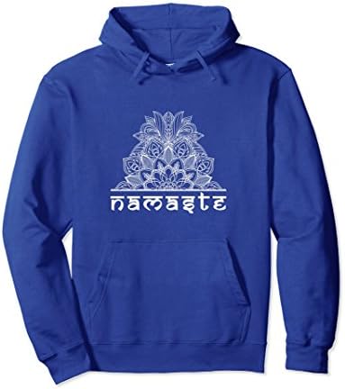 Unisex Spiritual Pullover Hoodie: Lotus Flower Mandala Hindu Art XL: Royal Blue