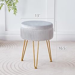 Cpintltr Velvet Foot Rest Stool Multipurpose