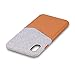 Bigphilo Wallet Case for 6.5'' iPhone Xs Max 2018, Mix Series Soft-Touch Fabric Protective Cover with Synthetic Leather Card Holder/Slot Compatible iPhone Xs Plus - Gray/Brown