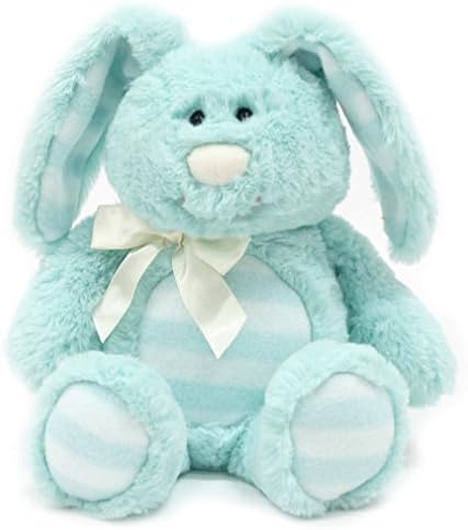 Plush Striped Easter Bunny - Aqua