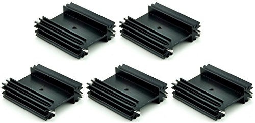 Easycargo 5 PCs To-247 Aluminium Heatsink 38x34x12mm,TO247 Anodized Black heat sink for cooling MOSFET SCR Power Voltage Regulator Ics (38mmx34mmx12mm) - Thumbnail 2