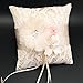 Haokaini Bridal Wedding Pocket Ring Pillow Cushion Bearer with Double Hearts Decoration, Ring Bearer for Beach Wedding, Wedding Ceremony（Color:Pink）