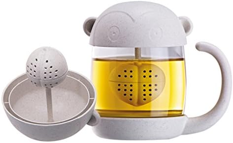 3D Cute Monkey Glass Tea Mug ;Animal Coffee Mug;Tea Cup With Peach Infuser Filter Strainer;Novelty Gifts;Lovely Cup ;Home Office Décor(8.5oz) (Cute Monkey)
