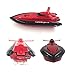 SZJJX RC Boat Remote Control Racing Boat High Speed Electric 4 Channels for Pools, Lakes and Outdoor Adventure JX802 Blue (Red)
