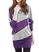 Allegra K Women Color Block Batwing Sleeves Blouson Tunic