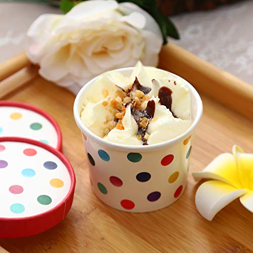 Disposable Ice Cream Bowls with Lids 40 Pack 8 oz Ice Cream