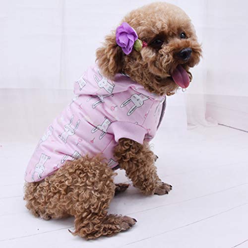 Aviat Pet Clothes Shirt Vest Coats,Rabbit Print Dog Cat Puppy Pets Winter Cold Weather Jacket Sweatshirt,Warm&Soft&Stylish Costume Craft Apparel for All Female or Male Dogs Pig Outdoor Indoor