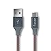 IMKEY Premium 6.5 Feet Tangle-Free Braided Micro USB 2.0 Sync Data Fast Charging Cable For Samsung,Google Nexus,Kindle,LG,HTC,Nokia,Motorola,Blackberry,And More - (Red)
