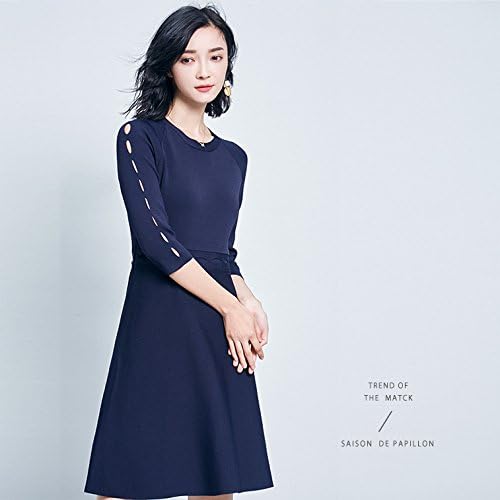 Amazon Co Jp ニットワンピース ニットワンピ ピンクワンピース 無地ミディワンピ クルーネック 春夏 ひざ丈 膝丈 ミディアム 長袖 服 ファッション小物