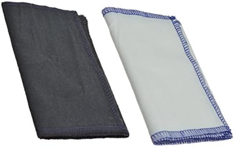 Professional Shoe Shine Cloth. Stitched on Every Sides. Made in USA. (Black & White)