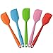 MOACC Silicone Spatula Heat Resistant Non-Stick Flexible Rubber With Solid Stainless Steel Kitchen Essential Gadget Small Premium Scraper Spoon Set of 5 (Random Color) primary