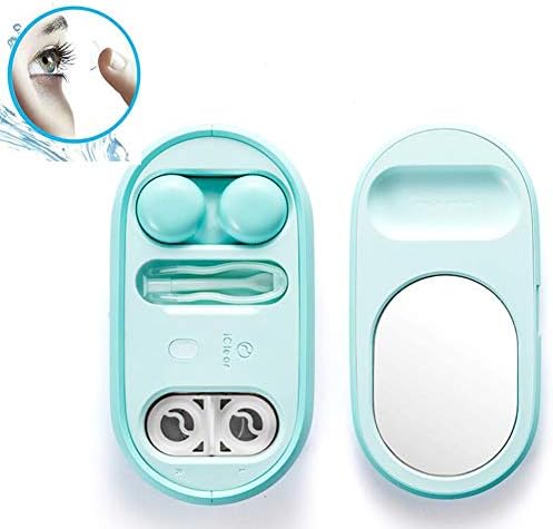 FengJ Mini Ultrasonic Contact Lens Cleaner, Care Household Automatic Ultrasonic Cleaning Machine,Portable USB Charging,Blue